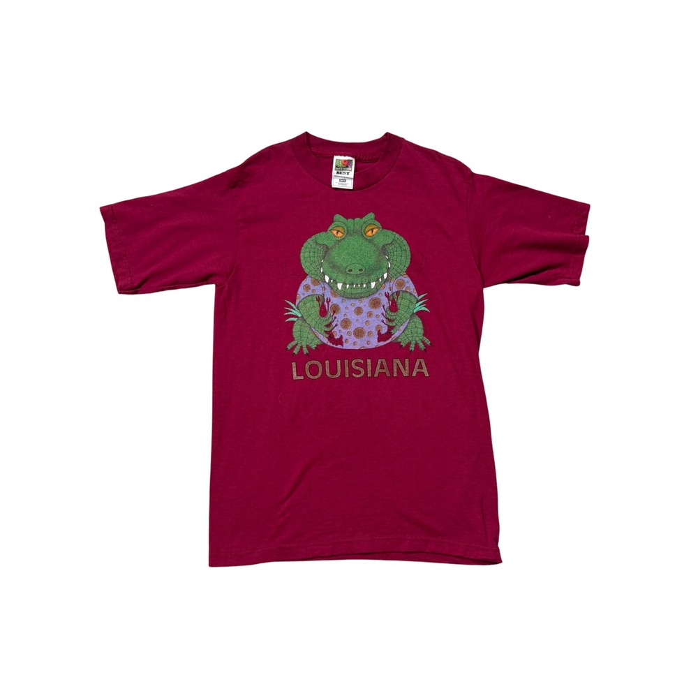 Vintage Louisiana Alligator Crawfish Graphic T-Shirt Youth 14/16 Cajun Souvenir